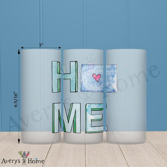 HOME in Colorado 16oz Frosted Glass – Rocky Mountain Life