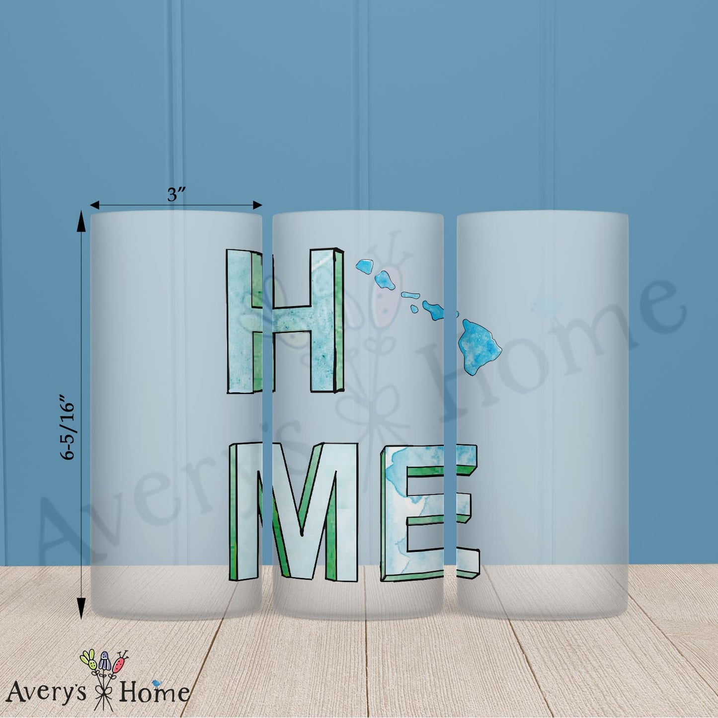 HOME in Hawaii 16oz Frosted Glass – Aloha Vibes Always