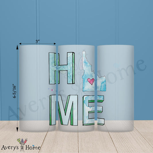HOME in Idaho 16oz Frosted Glass