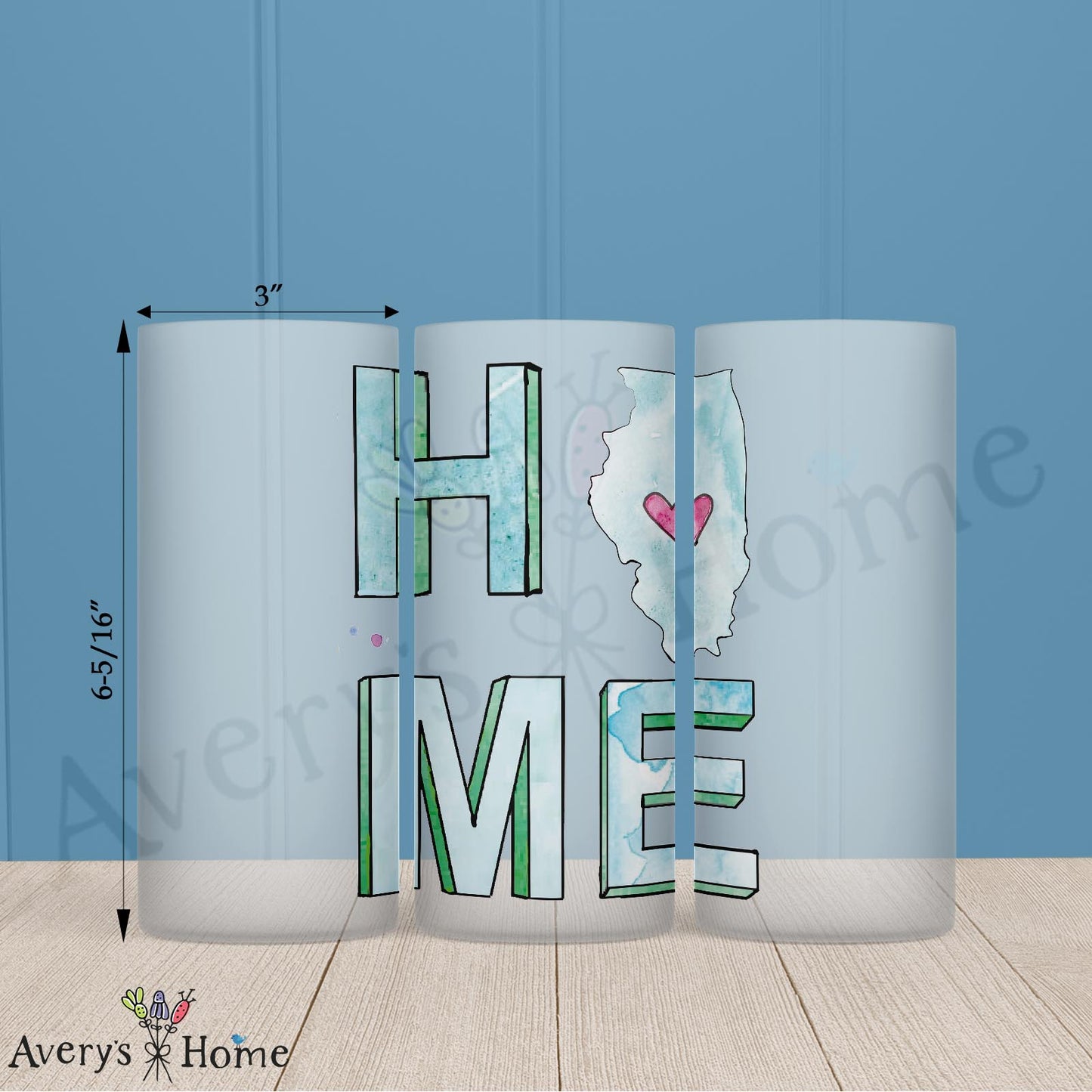 HOME in Illinois 16oz Frosted Glass – Cornfields to Cityscape