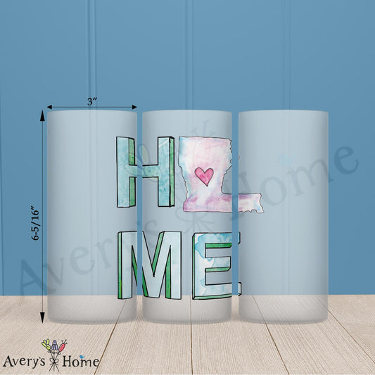 HOME in Louisiana 16oz Frosted Glass – Gumbo, Jazz & Joy