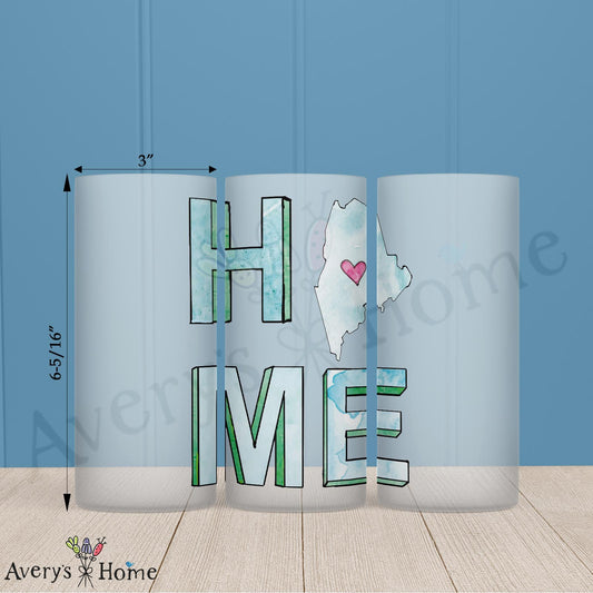 HOME in Maine 16oz Frosted Glass – Lobster & Lighthouse Life
