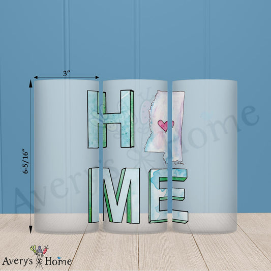 HOME in Mississippi 16oz Frosted Glass – Sweet Tea & Soul