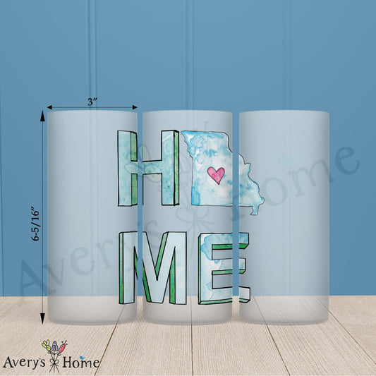 HOME in Missouri 16oz Frosted Glass – Arches & Ozarks