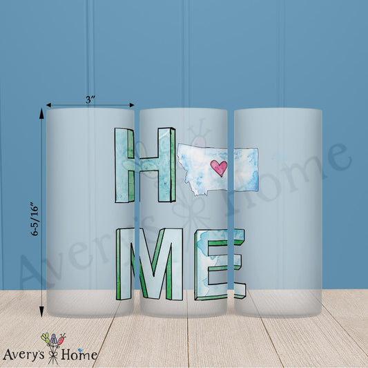 HOME in Montana 16oz Frosted Glass – Wild & Wide
