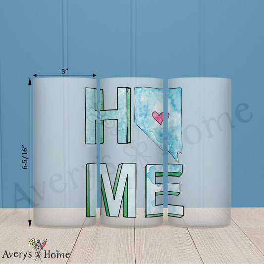 HOME in Nevada 16oz Frosted Glass – Cactus & Casinos