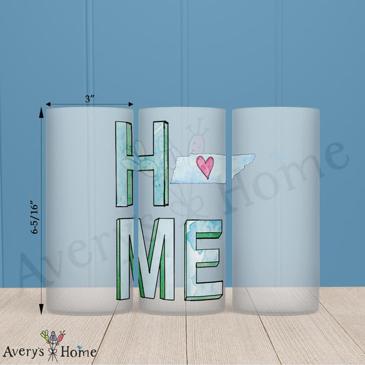 HOME in Tennessee 16oz Frosted Glass – Graceland & Smokies