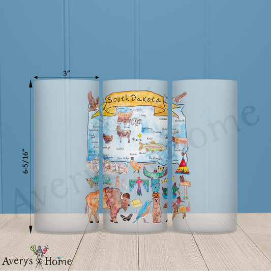 South Dakota Map 16oz Frosted Glass – Rushmore & Ranchlands