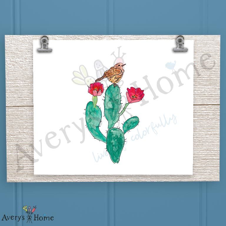 Cactus With Flowers 16oz Frosted Glass – Desert Bloom Vibe