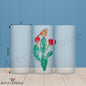 Cactus With Flowers 16oz Frosted Glass – Desert Bloom Vibe