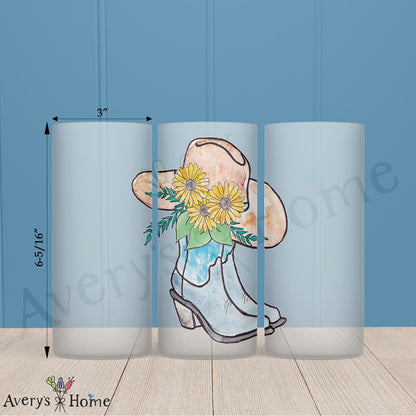 Ride Like a Cowgirl 16oz Frosted Glass – Floral Grit & Grace