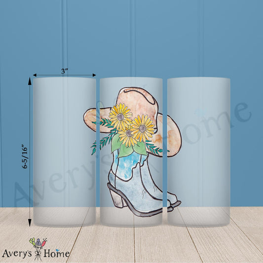 Ride Like a Cowgirl 16oz Frosted Glass – Floral Grit & Grace