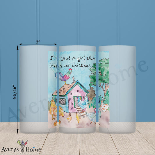 Girl Who Loves Her Chickens 16oz Frosted Glass – Coop Queen