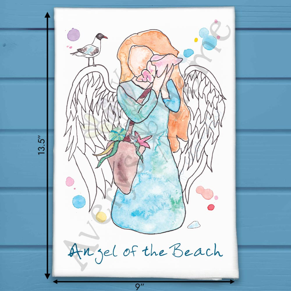 Angel of the Beach Tea Towel