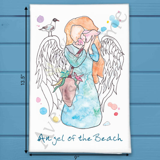 Angel of the Beach Tea Towel