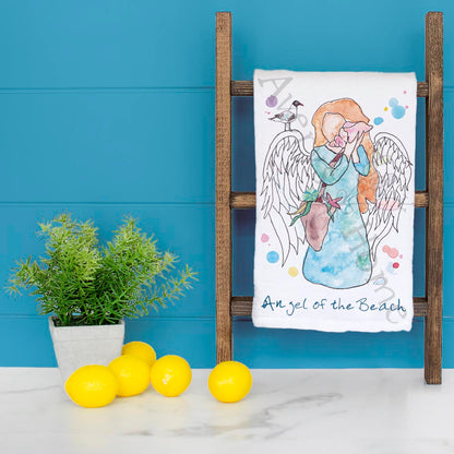 Angel of the Beach Tea Towel