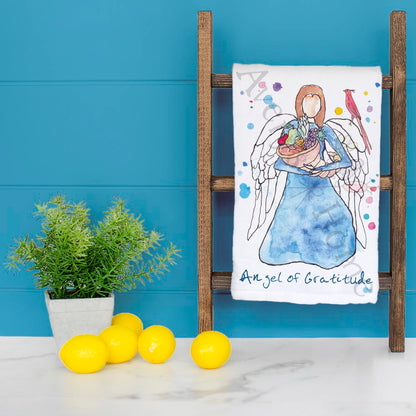 Angel of Gratitude Tea Towel – Thanksgiving Blessing
