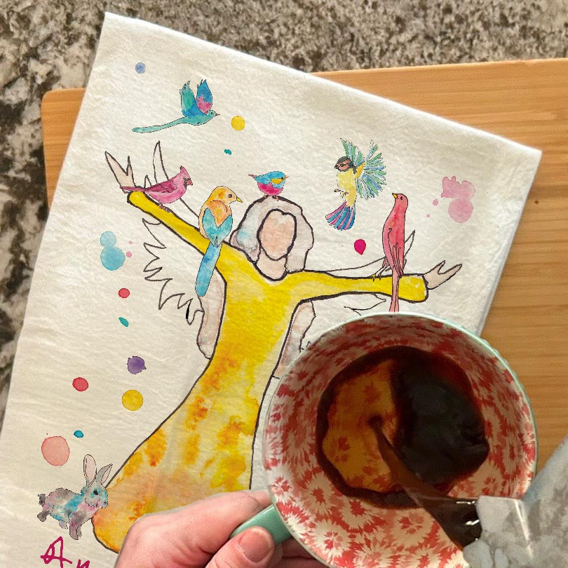 Angel of Joy Tea Towel – Holiday Spirit Gift