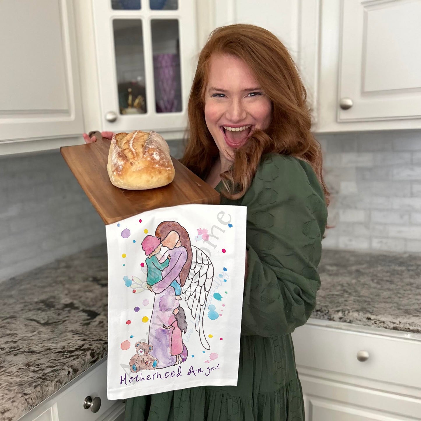Angel of Motherhood Tea Towel – Gift for Moms