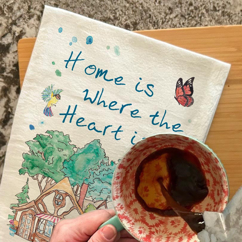 Home Is Where the Heart Is Tea Towel – Custom Gift