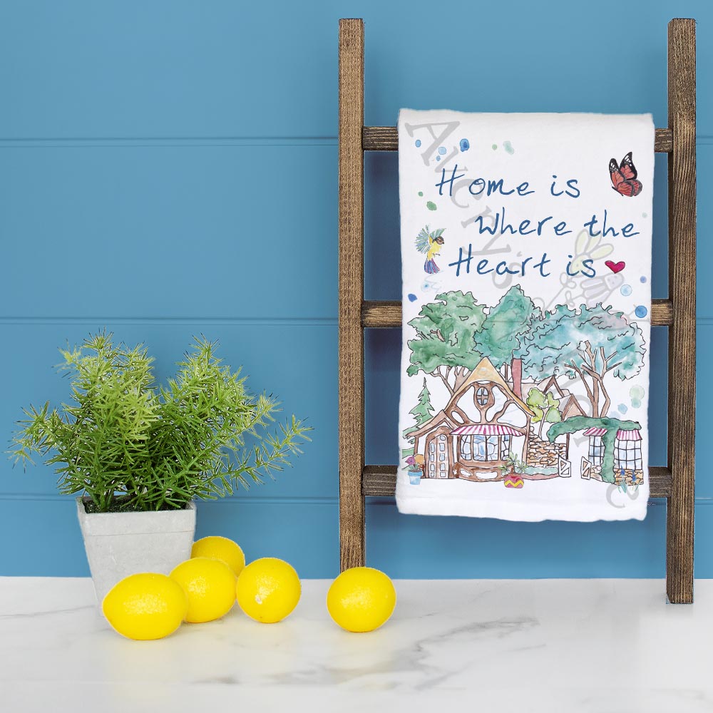 Home Is Where the Heart Is Tea Towel – Custom Gift