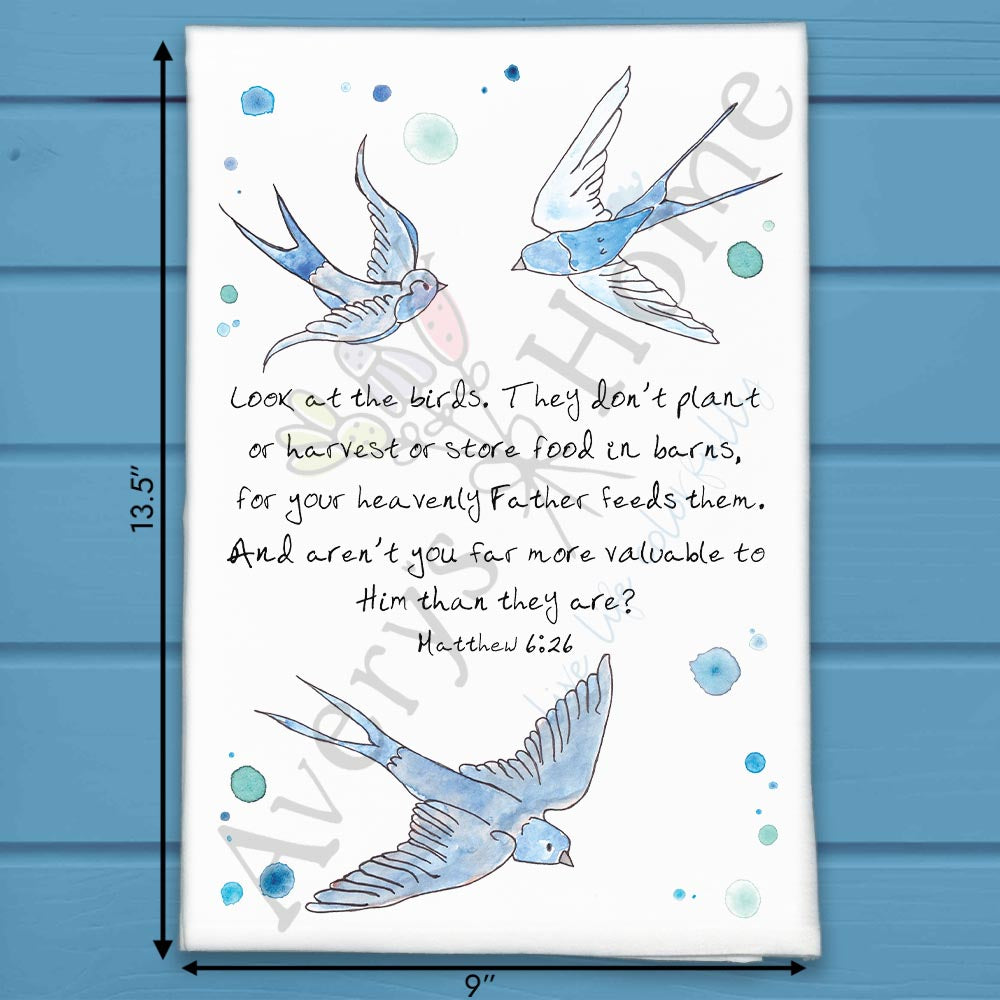 Our Lord Feeds the Birds Tea Towel – Faithful Decor