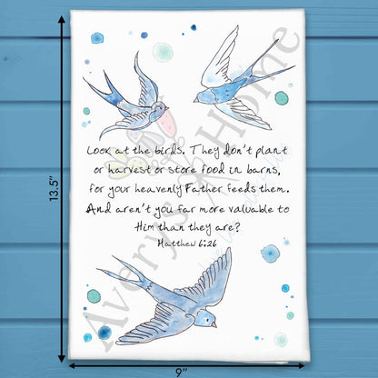 Our Lord Feeds the Birds Tea Towel – Faithful Decor