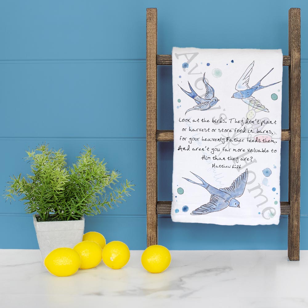 Our Lord Feeds the Birds Tea Towel – Faithful Decor