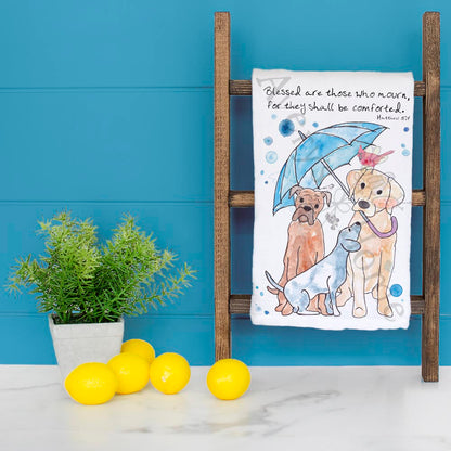 Sympathy Dog & Bird Tea Towel – Pet Loss Comfort