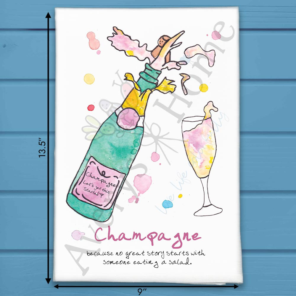 Pop the Champagne Tea Towel – Celebration Gift