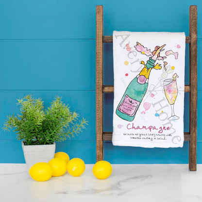 Pop the Champagne Tea Towel – Celebration Gift