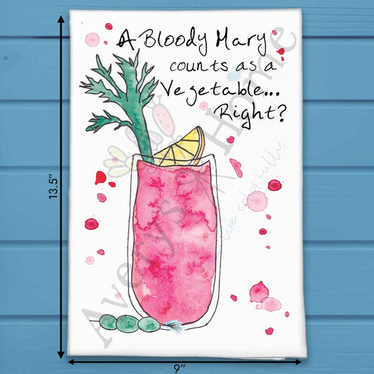 Bloody Mary Tea Towel – Brunch Gift Decor