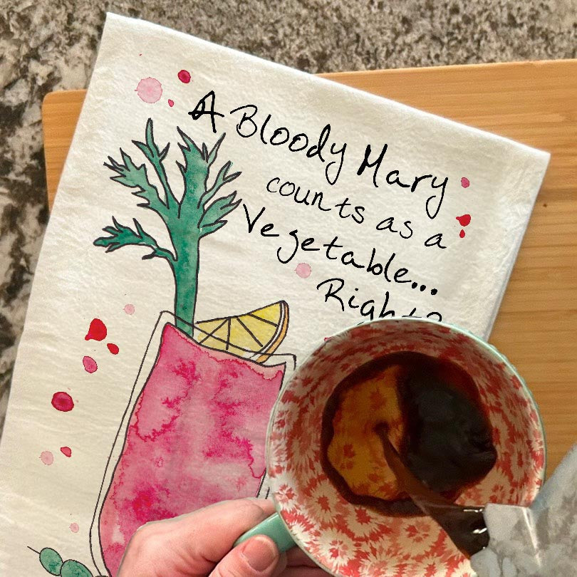 Bloody Mary Tea Towel – Brunch Gift Decor