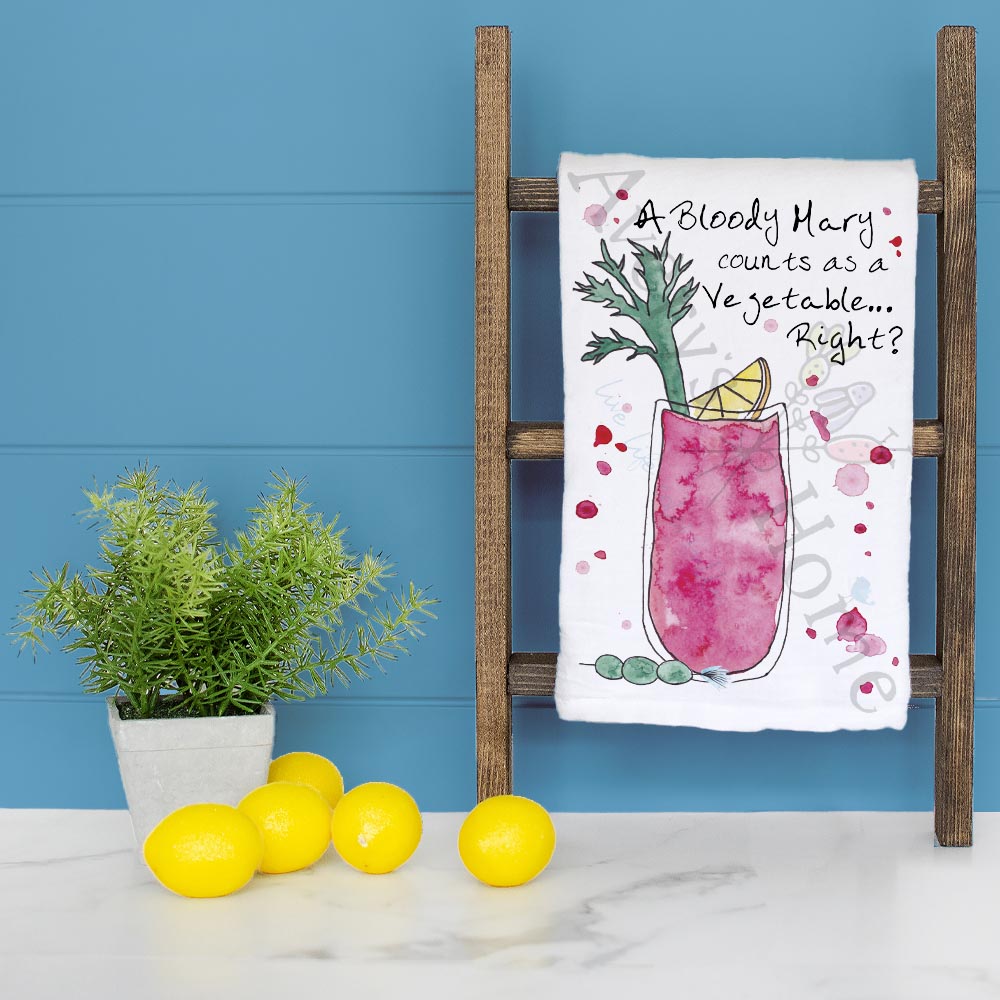 Bloody Mary Tea Towel – Brunch Gift Decor