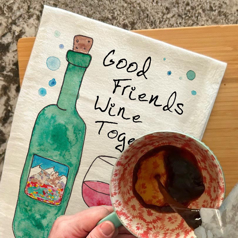 Wine Together Tea Towel – Friendship Gift
