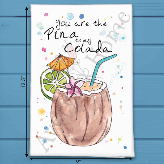 Pina Colada Tea Towel – Tropical Bar Gift