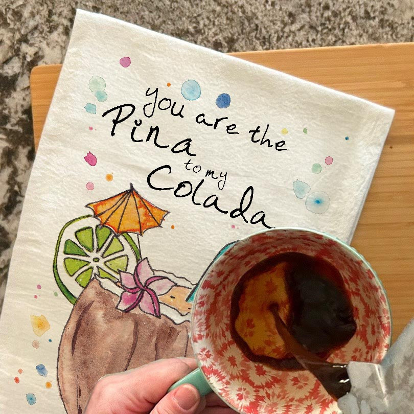 Pina Colada Tea Towel – Tropical Bar Gift