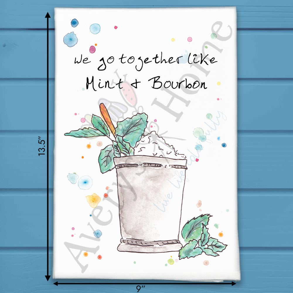 Mint & Bourbon Tea Towel – Derby Bar Decor