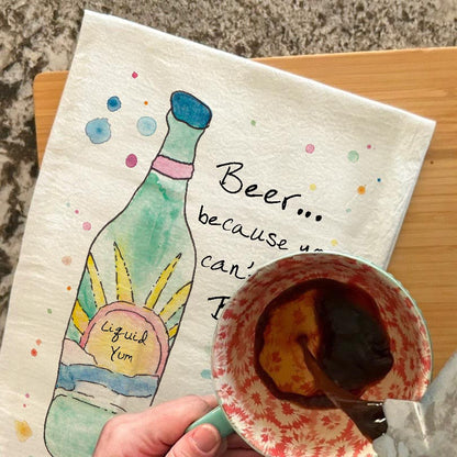 Beer & Bacon Tea Towel – Funny Bar Gift