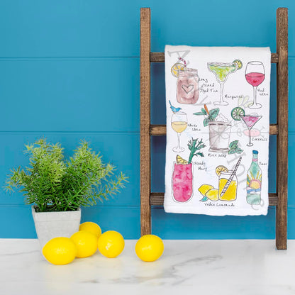 Alcohol Tea Towel – Funny Cocktail Gift