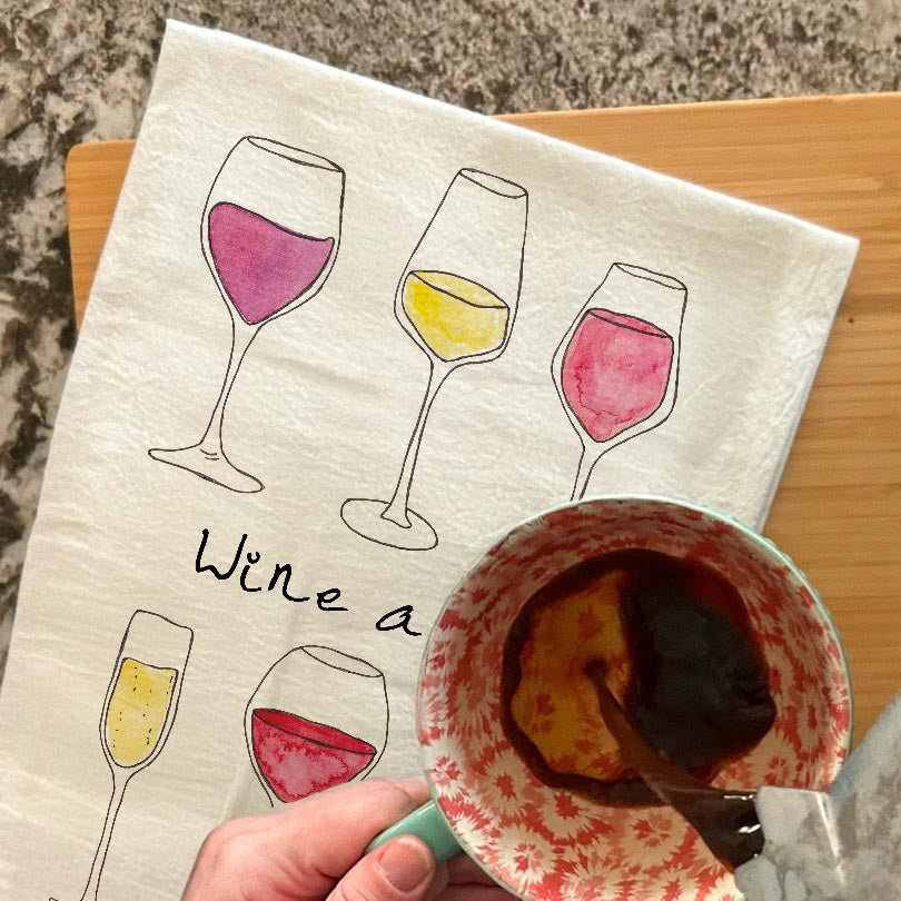 Wine a Bit Tea Towel – Relaxation Gift