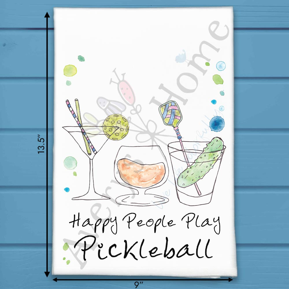 Happy Pickleball Tea Towel – Sporty Gift Decor
