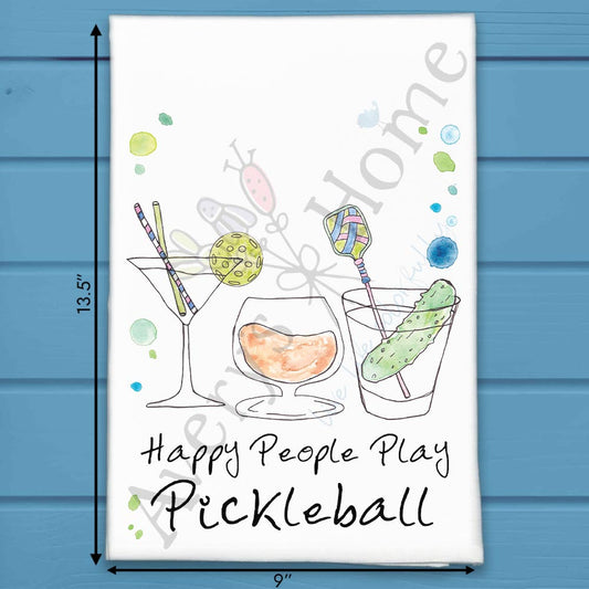 Happy Pickleball Tea Towel – Sporty Gift Decor