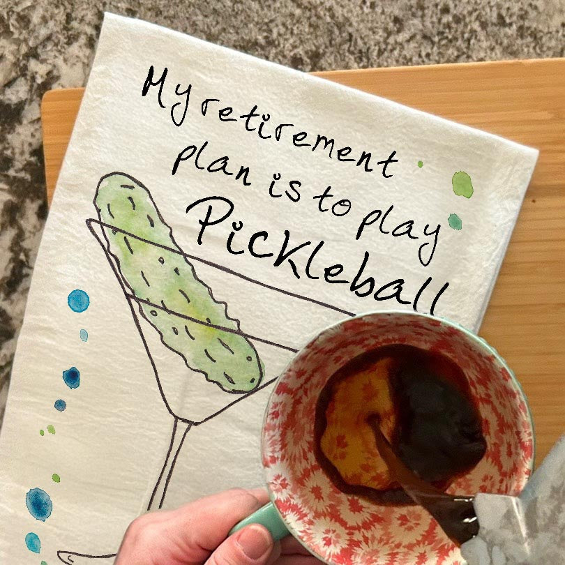 Pickleball Retirement Tea Towel – Funny Sporty Gift