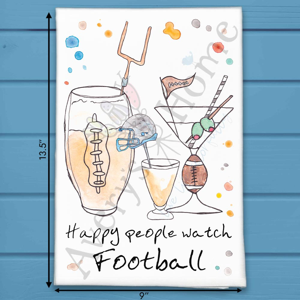 Football Cocktails Tea Towel – Game Day Bar Decor