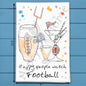 Football Cocktails Tea Towel – Game Day Bar Decor