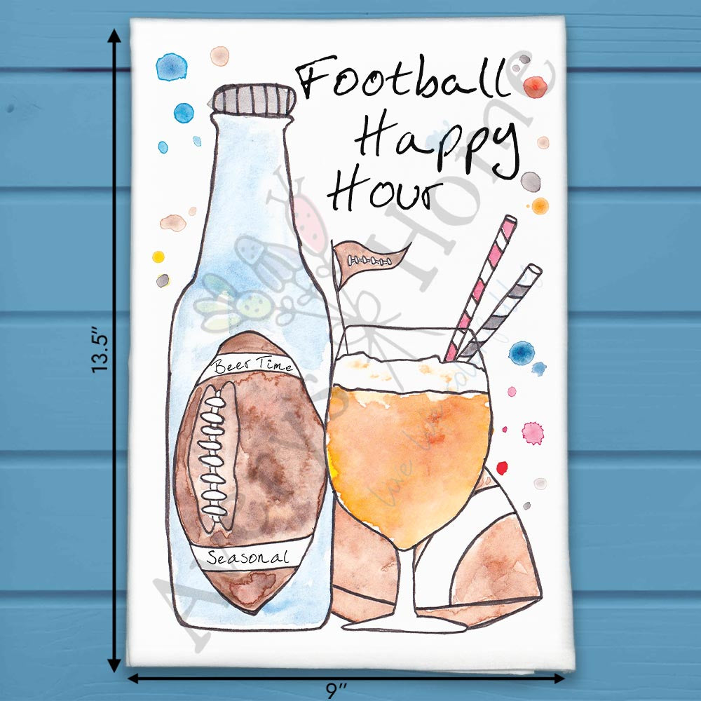 Football & Cocktails Tea Towel – Game Day Gift