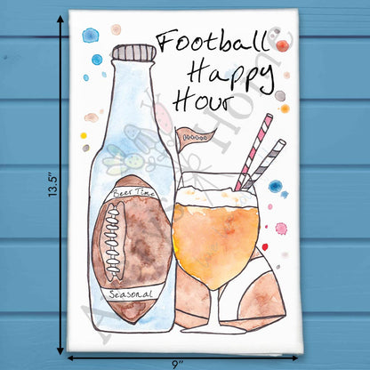 Football & Cocktails Tea Towel – Game Day Gift