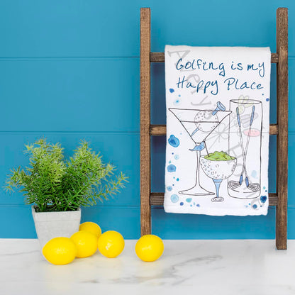 Golf Happy Place Tea Towel – 19th Hole Gift