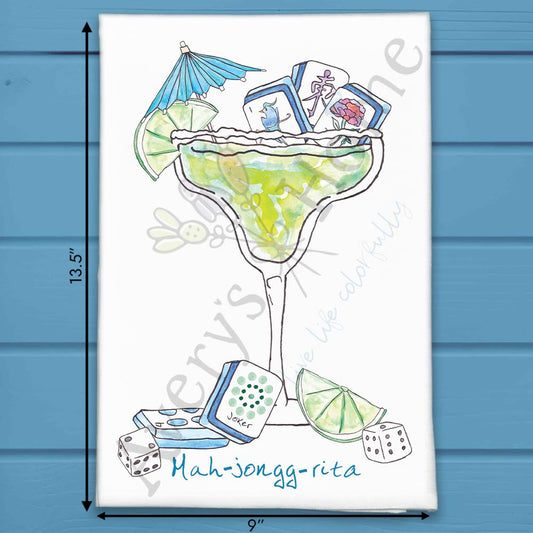 Mahjong Rita Tea Towel – Tile Game Night Gift